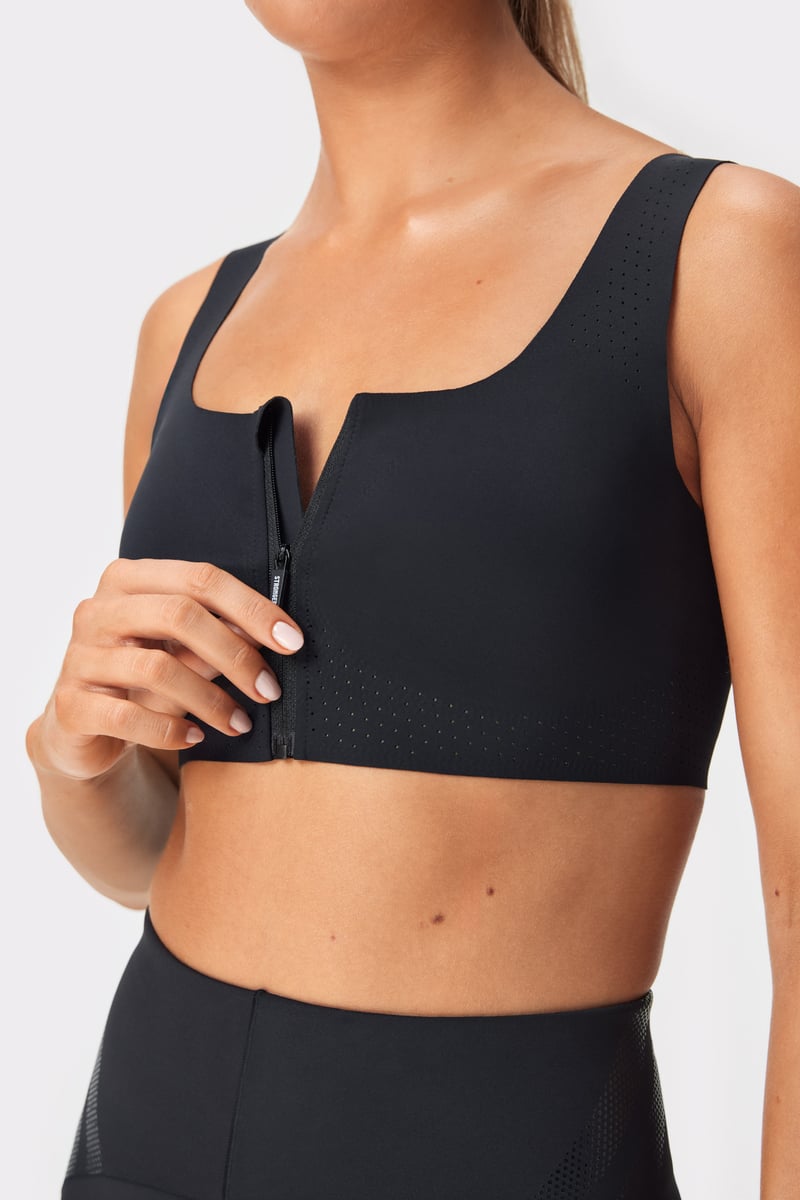 Lasercut Zip Sports Bra