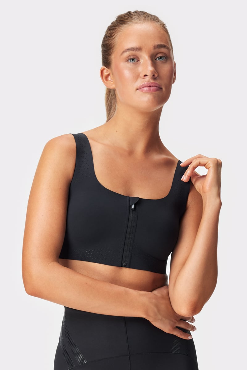 Lasercut Zip Sports Bra